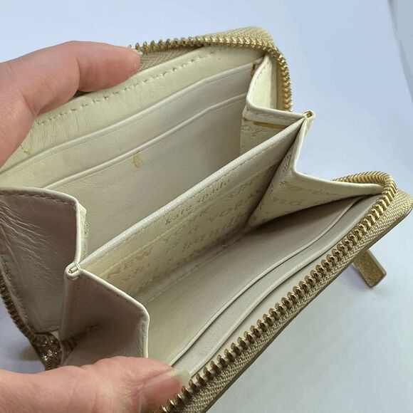 Kate Spade Golden Leather Zip Around Mini Wallet / Card Case - Picture 3 of 9